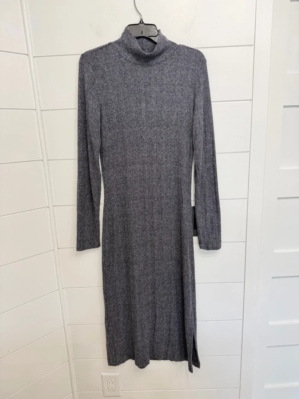 Daily Practice Anthropologie Turtleneck Side-Slit knit Midi Dress 36372 - Picture 4 of 11